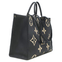 ルイヴィトン LOUIS VUITTON オンザゴー GM M45495 ブラック×ベージュ モノグラムアンプラント トートバッグ ゴールド金具 バイカラー 肩掛け