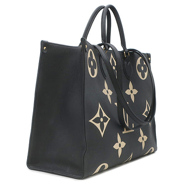 ルイヴィトン LOUIS VUITTON オンザゴー GM M45495 ブラック×ベージュ モノグラムアンプラント トートバッグ ゴールド金具 バイカラー 肩掛け