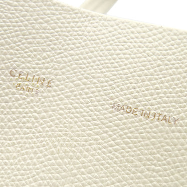 セリーヌ CELINE スモール バーティカル カバ 189813 ホワイト レザー 2WAYバッグ ゴールド金具 白 トート ショルダー リカラー有