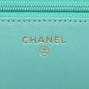シャネル CHANEL ボーイシャネル チェーンウォレット ターコイズ キャビアスキン チェーンウォレット ゴールド金具
