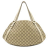 グッチ GUCCI GG アビー 130736 ベージュ×ホワイト GGキャンバス レザー ハンドバッグ シルバー金具 白 トート