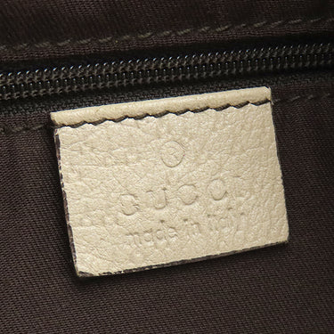 グッチ GUCCI GG アビー 130736 ベージュ×ホワイト GGキャンバス レザー ハンドバッグ シルバー金具 白 トート
