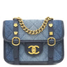 シャネル CHANEL ミニ マトラッセ チェーンバッグ ブルーデニム デニム レザー ショルダーバッグ ヴィンテージ金具 ココマーク グラデーション