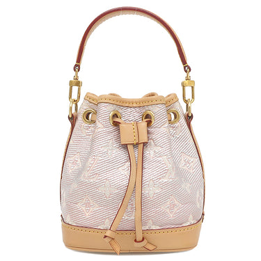 ルイヴィトン LOUIS VUITTON ナノ ノエ M82427 ピンク レザー モノグラムラミネーテッドジャカード 2WAYバッグ ゴールド金具 メタリック 巾着バッグ
