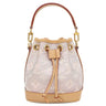 ルイヴィトン LOUIS VUITTON ナノ ノエ M82427 ピンク レザー モノグラムラミネーテッドジャカード 2WAYバッグ ゴールド金具 メタリック 巾着バッグ