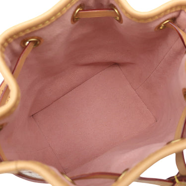 ルイヴィトン LOUIS VUITTON ナノ ノエ M82427 ピンク レザー モノグラムラミネーテッドジャカード 2WAYバッグ ゴールド金具 メタリック 巾着バッグ