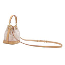 ルイヴィトン LOUIS VUITTON ナノ ノエ M82427 ピンク レザー モノグラムラミネーテッドジャカード 2WAYバッグ ゴールド金具 メタリック 巾着バッグ