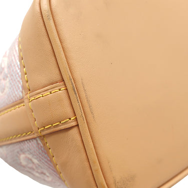 ルイヴィトン LOUIS VUITTON ナノ ノエ M82427 ピンク レザー モノグラムラミネーテッドジャカード 2WAYバッグ ゴールド金具 メタリック 巾着バッグ
