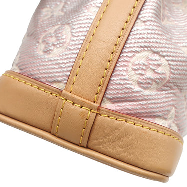 ルイヴィトン LOUIS VUITTON ナノ ノエ M82427 ピンク レザー モノグラムラミネーテッドジャカード 2WAYバッグ ゴールド金具 メタリック 巾着バッグ