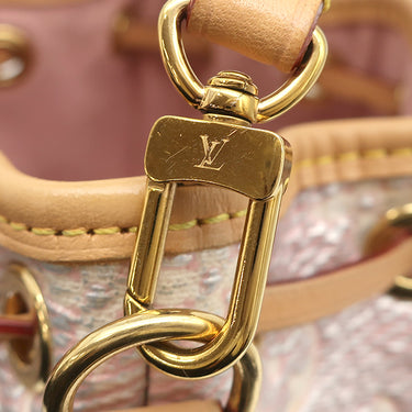 ルイヴィトン LOUIS VUITTON ナノ ノエ M82427 ピンク レザー モノグラムラミネーテッドジャカード 2WAYバッグ ゴールド金具 メタリック 巾着バッグ