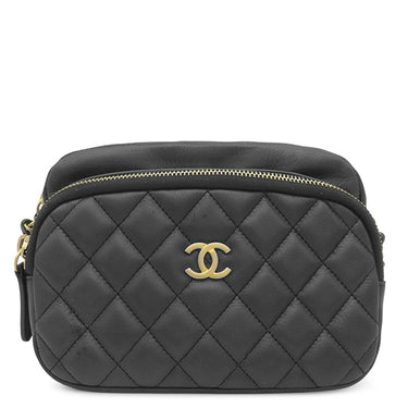 シャネル CHANEL マトラッセ カメラバッグ AS1230 ブラック ラムスキン ショルダーバッグ ヴィンテージ金具 スミクロ ココマーク