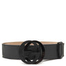 グッチ GUCCI インターロッキングG #85 223891 ブラック インプリメ GGインプリメレザー ベルト ブラック金具 バックル付き 黒