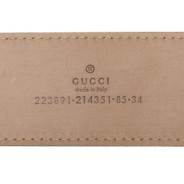 グッチ GUCCI インターロッキングG #85 223891 ブラック インプリメ GGインプリメレザー ベルト ブラック金具 バックル付き 黒