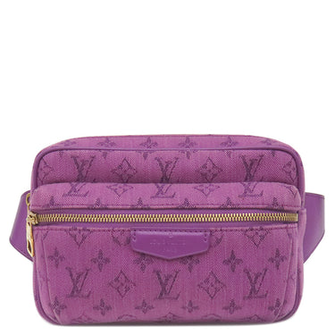 ルイヴィトン LOUIS VUITTON バムバッグ アウトドア M44624 ヴィオレ モノグラムデニム レザー ウエストバッグ ゴールド金具 紫 ボディバッグ