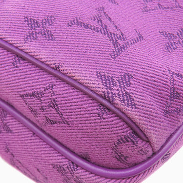 ルイヴィトン LOUIS VUITTON バムバッグ アウトドア M44624 ヴィオレ モノグラムデニム レザー ウエストバッグ ゴールド金具 紫 ボディバッグ