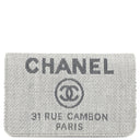 シャネル CHANEL ドーヴィル チェーンウォレット A80795 グレー キャンバス レザー チェーンウォレット シルバー金具 ロゴ ココマーク ショルダー