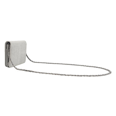 シャネル CHANEL ドーヴィル チェーンウォレット A80795 グレー キャンバス レザー チェーンウォレット シルバー金具 ロゴ ココマーク ショルダー