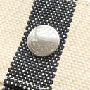 エルメス HERMES カンヌPM ブラック×ホワイト キャンバス トートバッグ シルバー金具 白 黒 ストライプ ポーチ付き