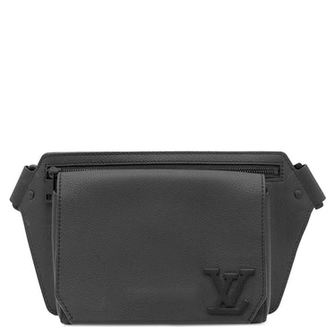 ルイヴィトン LOUIS VUITTON テイクオフ スリング M57081 ブラック グレインレザー ボディバッグ マットブラック金具 黒 ウエストバック