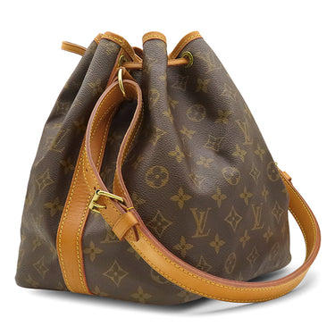 ルイヴィトン LOUIS VUITTON プチ ノエ M42226 モノグラム モノグラムキャンバス ショルダーバッグ ゴールド金具 茶 肩掛け 巾着