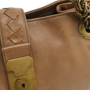 ボッテガヴェネタ BOTTEGA VENETA イントレチャート ブラウン レザー ハンドバッグ ゴールド金具 茶 ショルダー 肩掛け