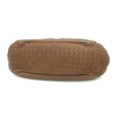 ボッテガヴェネタ BOTTEGA VENETA イントレチャート ブラウン レザー ハンドバッグ ゴールド金具 茶 ショルダー 肩掛け