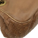 ボッテガヴェネタ BOTTEGA VENETA イントレチャート ブラウン レザー ハンドバッグ ゴールド金具 茶 ショルダー 肩掛け