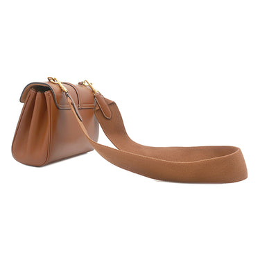 セリーヌ CELINE ティーン ソフト 16 タン レザー ショルダーバッグ ゴールド金具 茶 16 SOFT TEEN