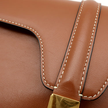 セリーヌ CELINE ティーン ソフト 16 タン レザー ショルダーバッグ ゴールド金具 茶 16 SOFT TEEN