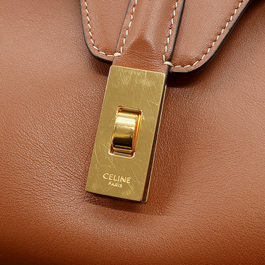 セリーヌ CELINE ティーン ソフト 16 タン レザー ショルダーバッグ ゴールド金具 茶 16 SOFT TEEN