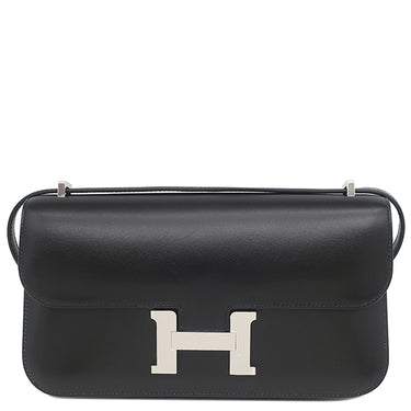 エルメス HERMES コンスタンス エラン ミロワール ブラック ボックスカーフ ショルダーバッグ シルバー金具 黒 2025年製