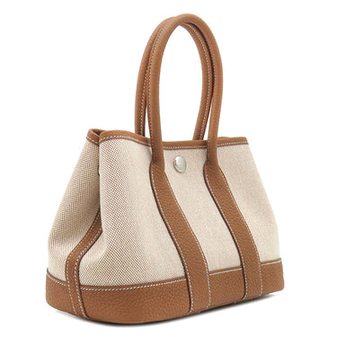 エルメス HERMES ネオ ガーデン23 エクリュ×ゴールド トワルアッシュ ネゴンダ ハンドバッグ シルバー金具 新品 未使用 ガーデンパーティー 2026年製
