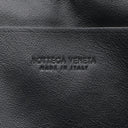 ボッテガヴェネタ BOTTEGA VENETA マキシ イントレチャート ブラック レザー セカンドバッグ マットシルバー金具 黒 クラッチバッグ