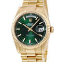 腕時計 ロレックス ROLEX デイデイト 36 118238 K番 自動巻き メンズ メーカーOH済 K番 K18YG無垢 グリーン バー プレジデントブレス