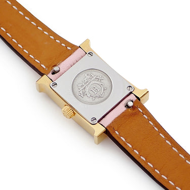 腕時計 エルメス HERMES Hウォッチ ミニ TPM HH1.102 HH1.102.292/SW18 クオーツ レディース 純正ダイヤ 白 シェル H型 スクエア