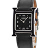 腕時計 エルメス HERMES Hウォッチ MM HH1.521 クオーツ メンズ レディース H型 ブラック ラッカー アラビア スクエア