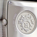 腕時計 エルメス HERMES Hウォッチ MM HH1.521 クオーツ メンズ レディース H型 ブラック ラッカー アラビア スクエア