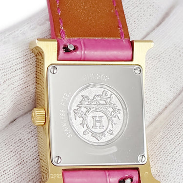 腕時計 エルメス HERMES Hウォッチ PM HH1.202 W053356WW00 クオーツ レディース 純正ダイヤ ホワイト シェル H型 スクエア