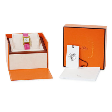 腕時計 エルメス HERMES Hウォッチ PM HH1.202 W053356WW00 クオーツ レディース 純正ダイヤ ホワイト シェル H型 スクエア