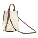 バーバリー BURBERRY ペギー バケットバッグ 8026824 ナチュラル×ブラウン キャンバス レザー 2WAYバッグ ゴールド金具 ロゴ ハンドバッグ ショルダー