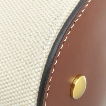 バーバリー BURBERRY ペギー バケットバッグ 8026824 ナチュラル×ブラウン キャンバス レザー 2WAYバッグ ゴールド金具 ロゴ ハンドバッグ ショルダー