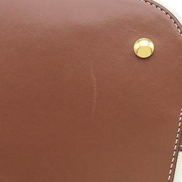バーバリー BURBERRY ペギー バケットバッグ 8026824 ナチュラル×ブラウン キャンバス レザー 2WAYバッグ ゴールド金具 ロゴ ハンドバッグ ショルダー