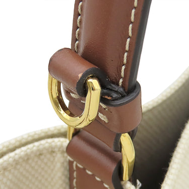 バーバリー BURBERRY ペギー バケットバッグ 8026824 ナチュラル×ブラウン キャンバス レザー 2WAYバッグ ゴールド金具 ロゴ ハンドバッグ ショルダー
