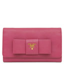 プラダ PRADA サフィアーノ リボン ショルダー ウォレット 1M1437 IBISCO レザー チェーンウォレット ゴールド金具 ピンク SAFFIANO FIOCCO