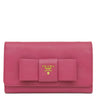 プラダ PRADA サフィアーノ リボン ショルダー ウォレット 1M1437 IBISCO レザー チェーンウォレット ゴールド金具 ピンク SAFFIANO FIOCCO