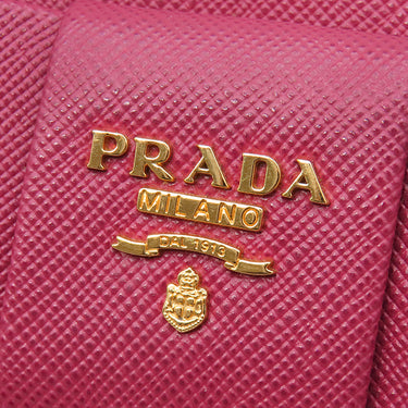 プラダ PRADA サフィアーノ リボン ショルダー ウォレット 1M1437 IBISCO レザー チェーンウォレット ゴールド金具 ピンク SAFFIANO FIOCCO
