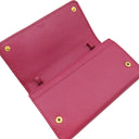 プラダ PRADA サフィアーノ リボン ショルダー ウォレット 1M1437 IBISCO レザー チェーンウォレット ゴールド金具 ピンク SAFFIANO FIOCCO
