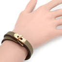 エルメス HERMES ミニケリー ドゥブルトゥール H081182CD18T1 エトゥープ×ゴールデンローズ スイフト メタル T2 ブレスレット ピンクゴールド金具 2連 2重 2024年製