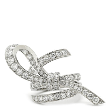 ヴァンクリーフアーペル Van Cleef & Arpels リボンモチーフ パヴェダイヤ ホワイトゴールド K18WG ダイヤモンド リング 指輪 18K 750 WG 立体デザイン 結び目 8.5号