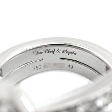 ヴァンクリーフアーペル Van Cleef & Arpels リボンモチーフ パヴェダイヤ ホワイトゴールド K18WG ダイヤモンド リング 指輪 18K 750 WG 立体デザイン 結び目 8.5号